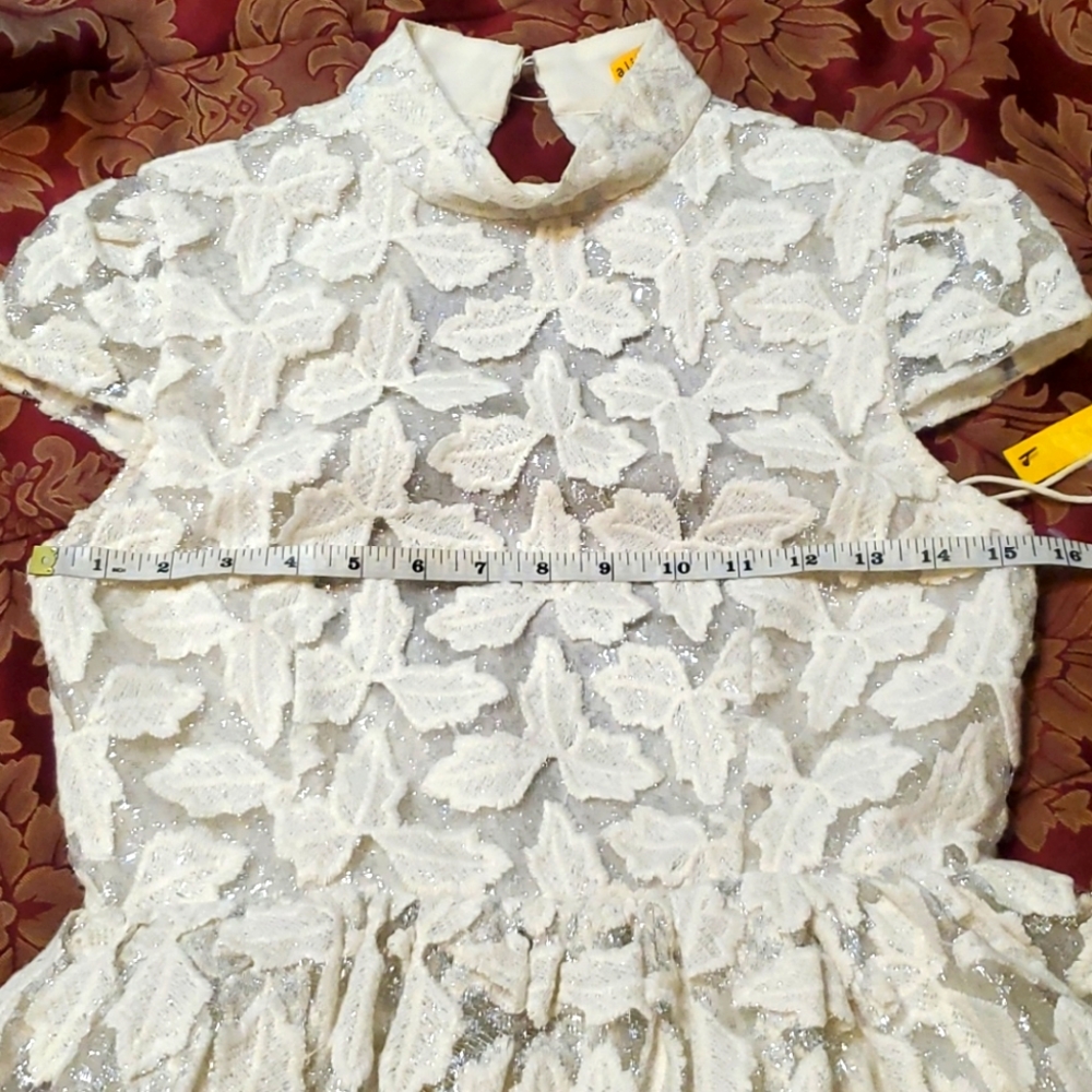 Alice + Olivia Cream Lace Fit-and-Flare Dress - Picture 9 of 16
